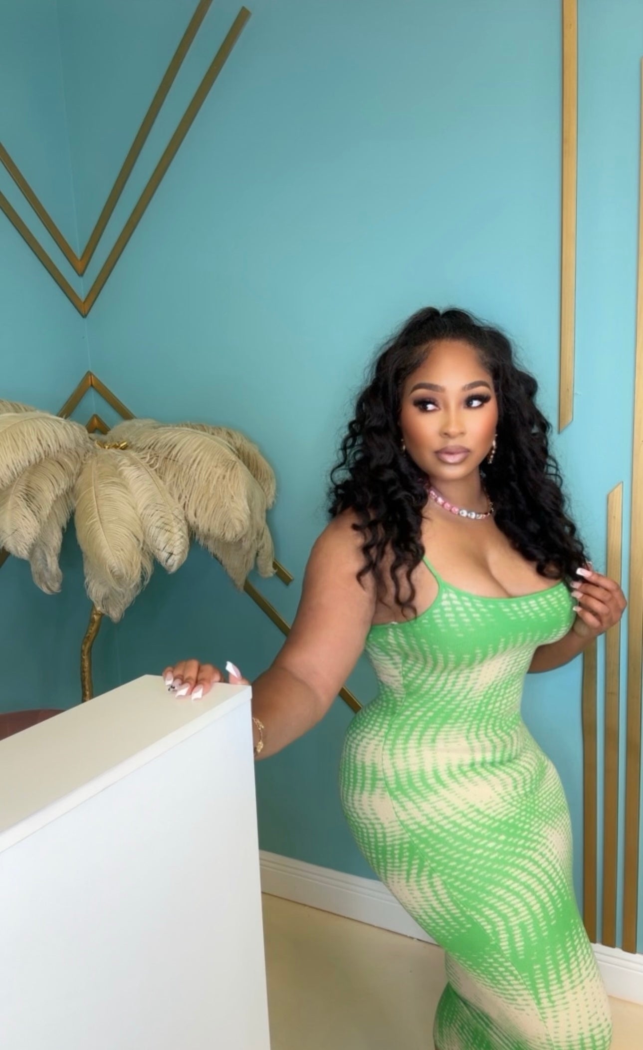 Lime Wave Dress