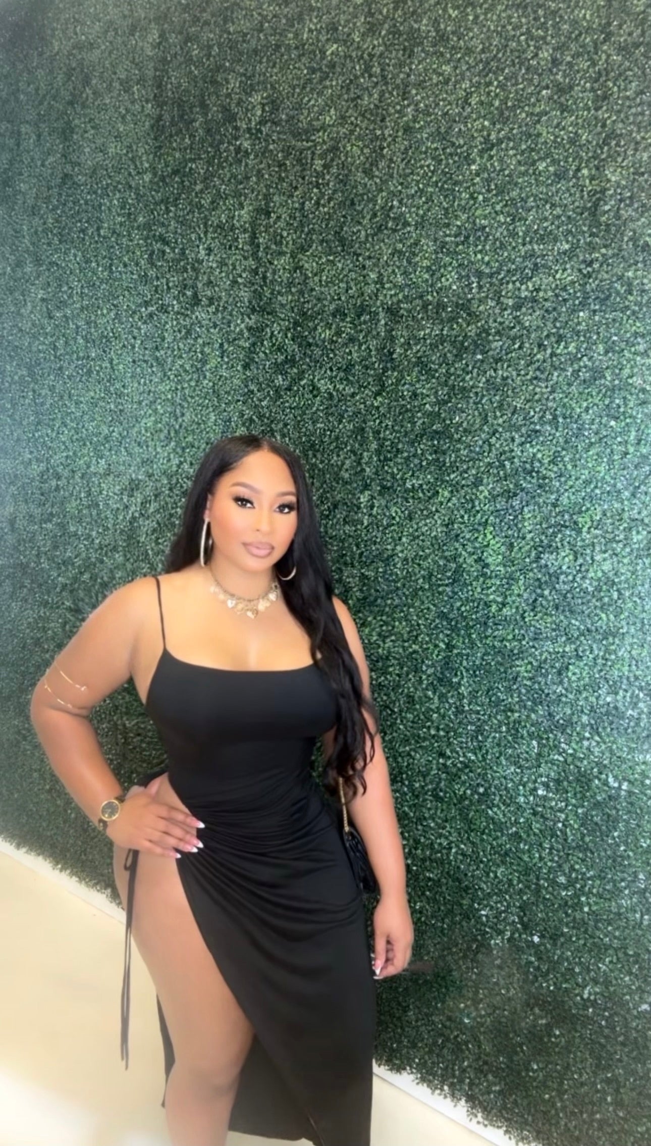 Lethal in Luxe – One Shoulder Slit Dress