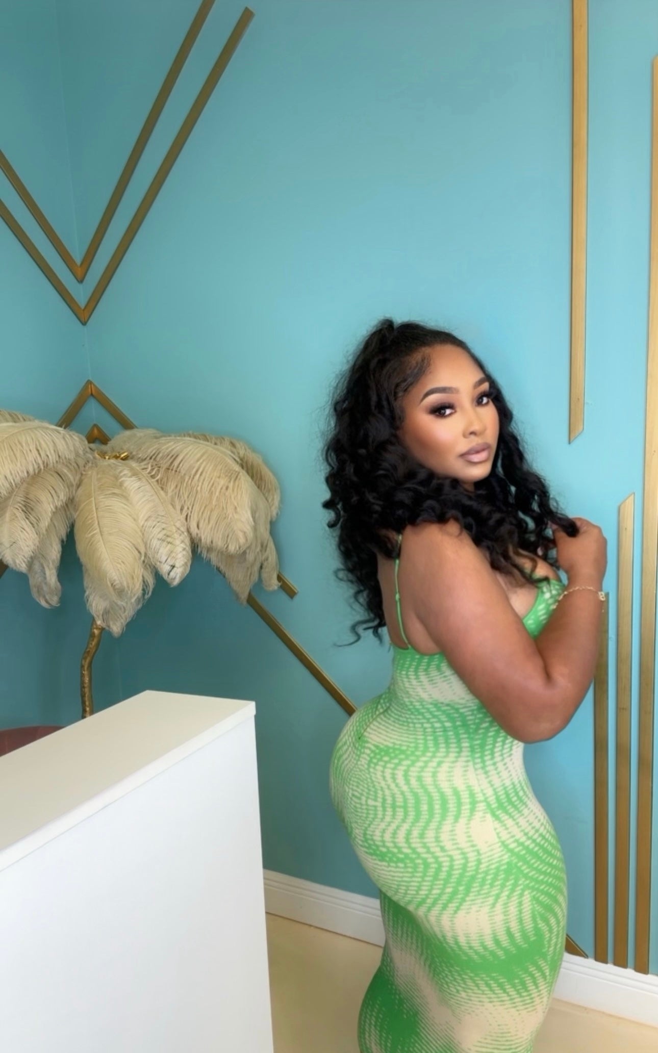 Lime Wave Dress