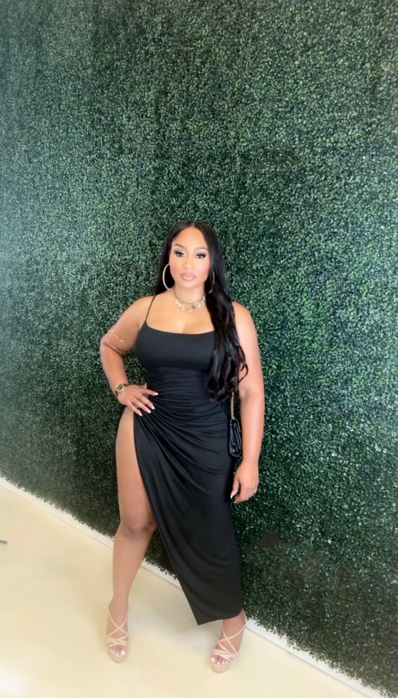 Lethal in Luxe – One Shoulder Slit Dress