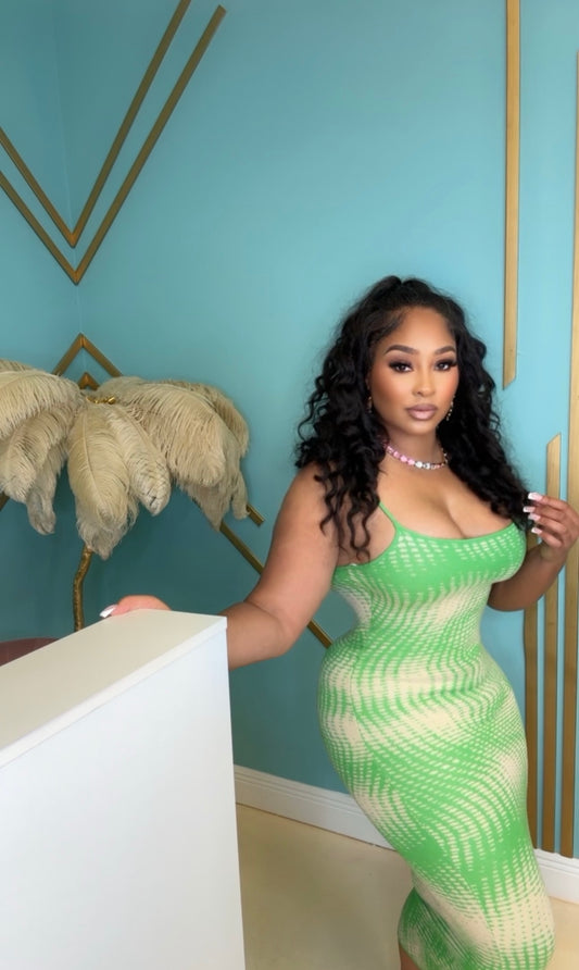 Lime Wave Dress