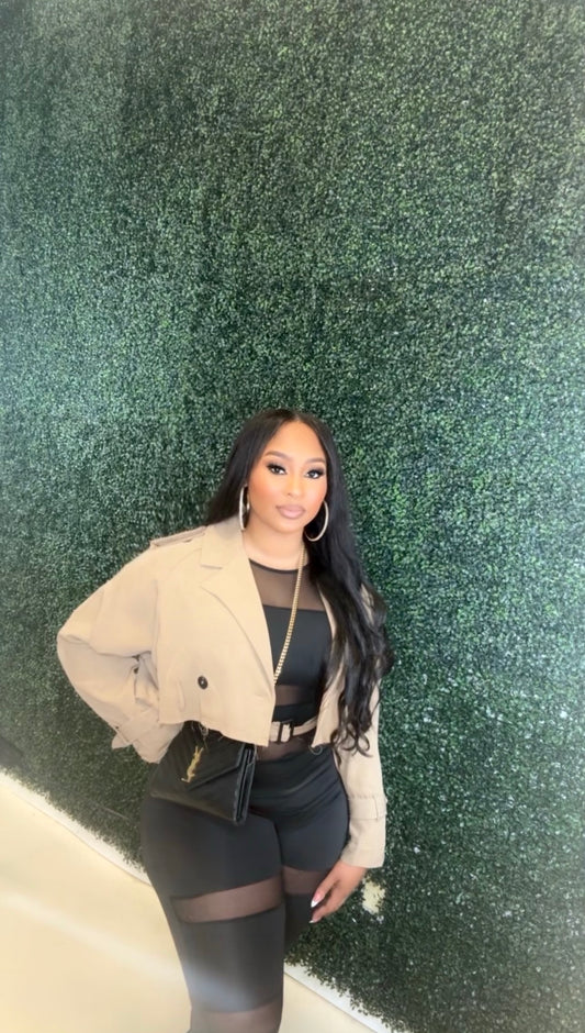 Power Play Crop Jacket Brown