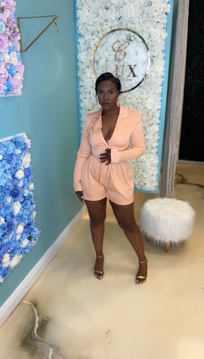 COOL BUT CLASSY SHORT SET -
PEACH